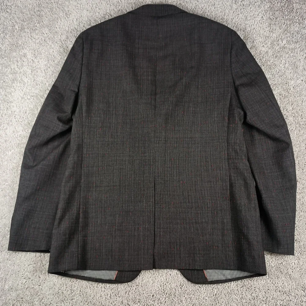 Arturo Calle 38 Regular Mens Grey Red Nep 100% Wool Italian Fabric Blazer